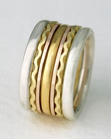 'A Stacking Ring' in mixed metals no stone